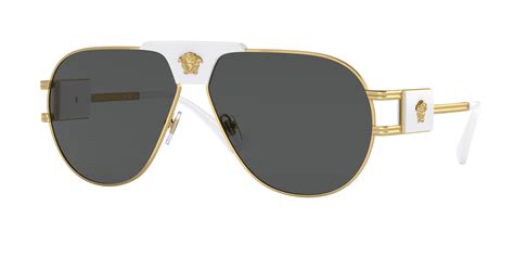 versace 0ve2252|Versace Dark Grey Pilot Men's Sunglasses VE2252 .